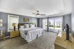 Upper Level Master Bedroom with Ensuite and Lakeview Deck and Hot Tub